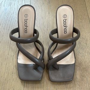 Boohoo Mocha Brown open toe Heels naomiboyer